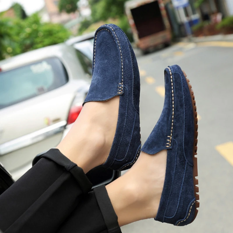 Herren Suede Leder Loafer Leichte Freizeitschuhe Slipper_voghion.com