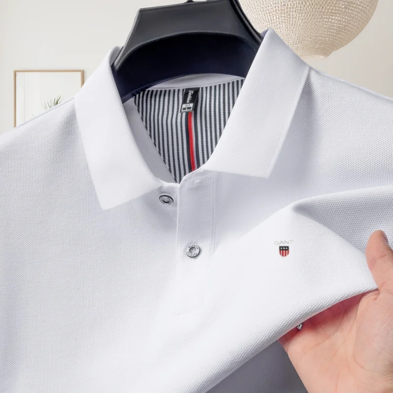 100% pure cotton high-end men short sleeve polo shirt luxury brand summer custom fashion hot selling Paul embroidery T-shirt top 18