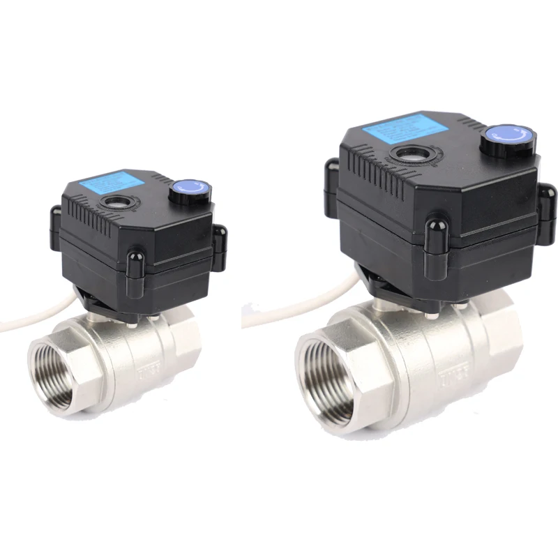 

DN25 2 Way Stainless Steel 24v 12V DC Mini Electric Motorized Actuator China Valve Control Flow True Union RS485 Ball Valve with