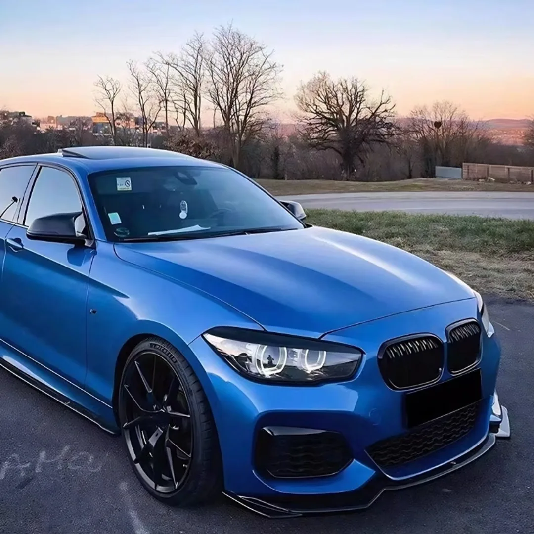BMW 1 시리즈 F20 F21 116d 118i 120i 120d M135i 2015-2019 차량용 프론트 헤드라이트 아이브로우 아이리드 글로시 블랙 트림 스타일링 개조