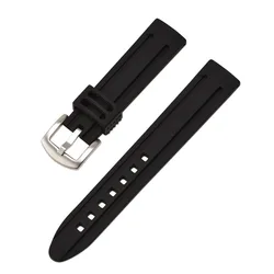 Durable Silicone Sport Wristband - Waterproof Rubber Strap Replacement - 22mm (Black)