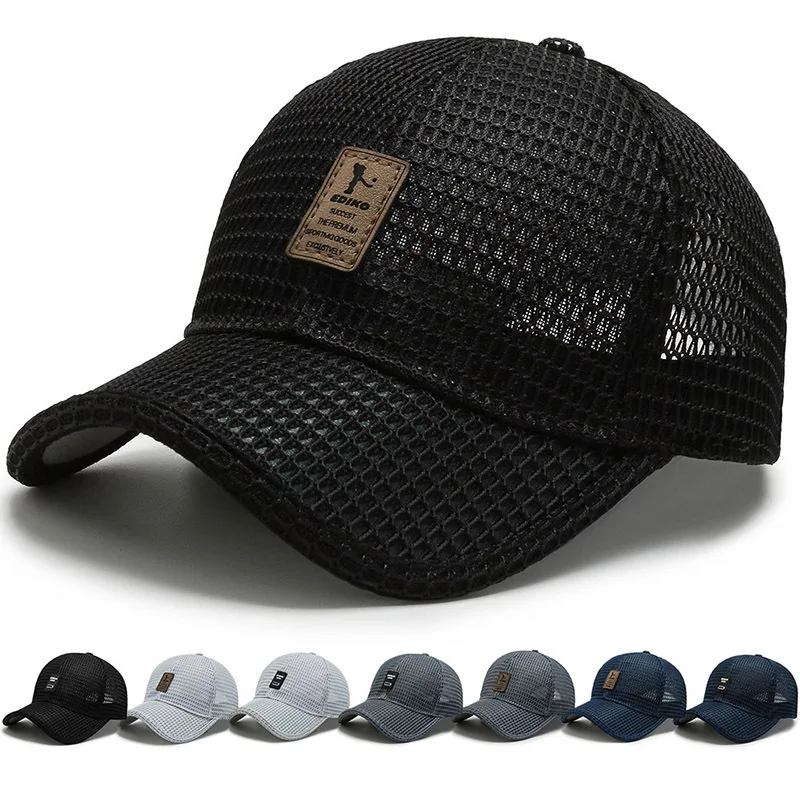 Tennis Cap Summer Unisex Sunscreen Breathable Dome Baseball Cap Outdoor Running Travel Fishing Beach Sports Casual Hat tennis caps