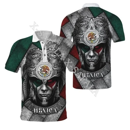 Mexico Skull Style Art 3D Print Polo Shirt Harajuku Streetwear Summer Top Sleeve Tees Casual Fashion Fitness Clothing Tracksuits