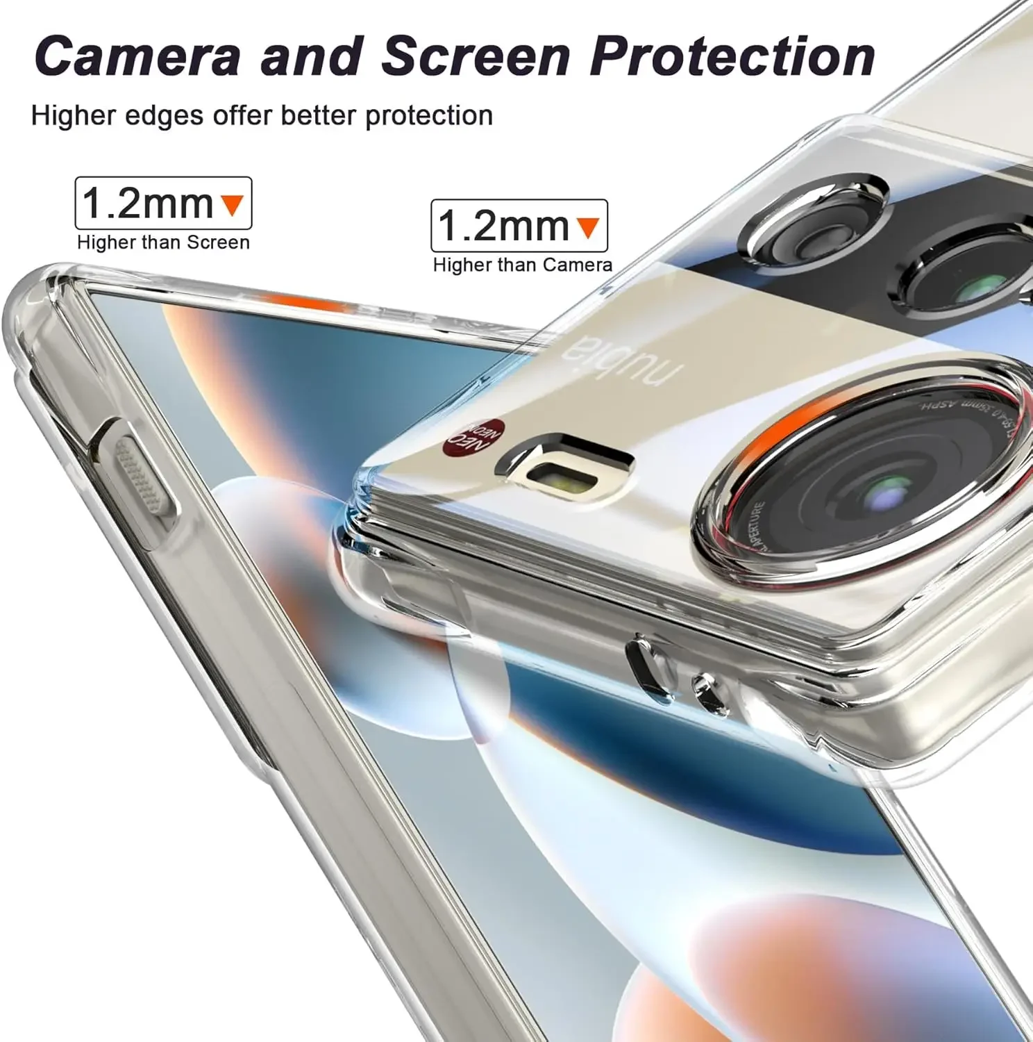 Clear Shockproof Ring Holder Case with Reinforced Corners and Soft TPU for Z70 Ultra