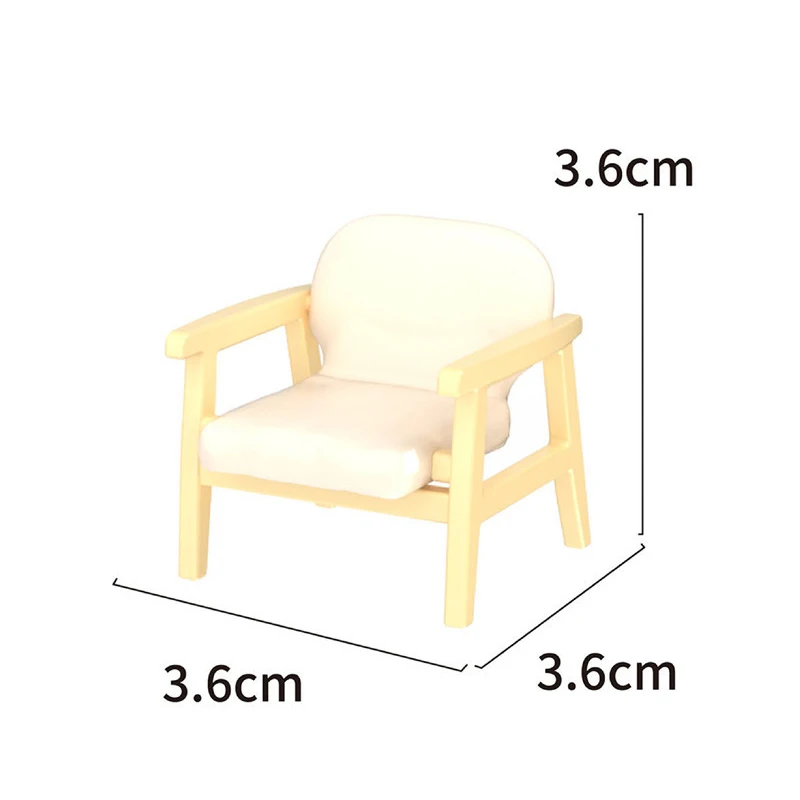 Miniature Dollhouse Sofa with Pillow - Pretend Play Living Room Decor