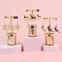 Hot Rotating Candle Stick Holder Candlestick Home Decoration Hallowmas Christmas Gift Party Room Decor Carousel Candle Stand