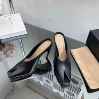 Show Style 10.5cm High Heel Fish Mouth Sandals Spring/Summer Black and White Fashion Sexy Professional Commuter Slippers Size 43 - Image 4