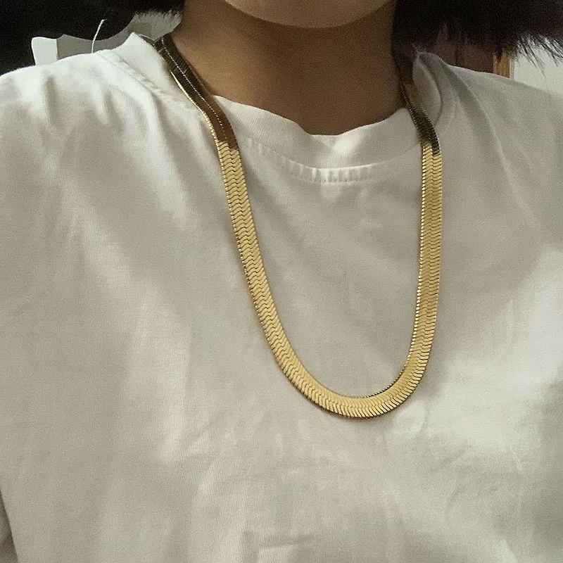 7mm 10mm Snake Chain For Women Men Gold 