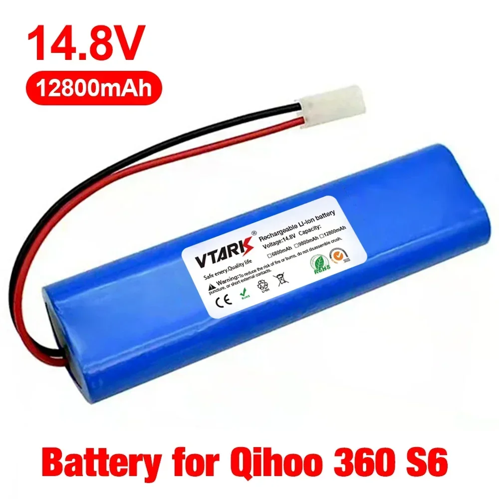 

High-capacity 14.8V 12800mAh Battery Pack Replacement for Qihoo 360 S6 Robotic Vacuum Cleaner Accessories