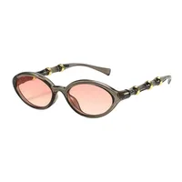 Lunettes de soleil rétro ovales petites pour femmes et hommes, avec rivets, monture tendance, lunettes de luxe, protection UV400, marque Oculus, Gafas pour femme 4