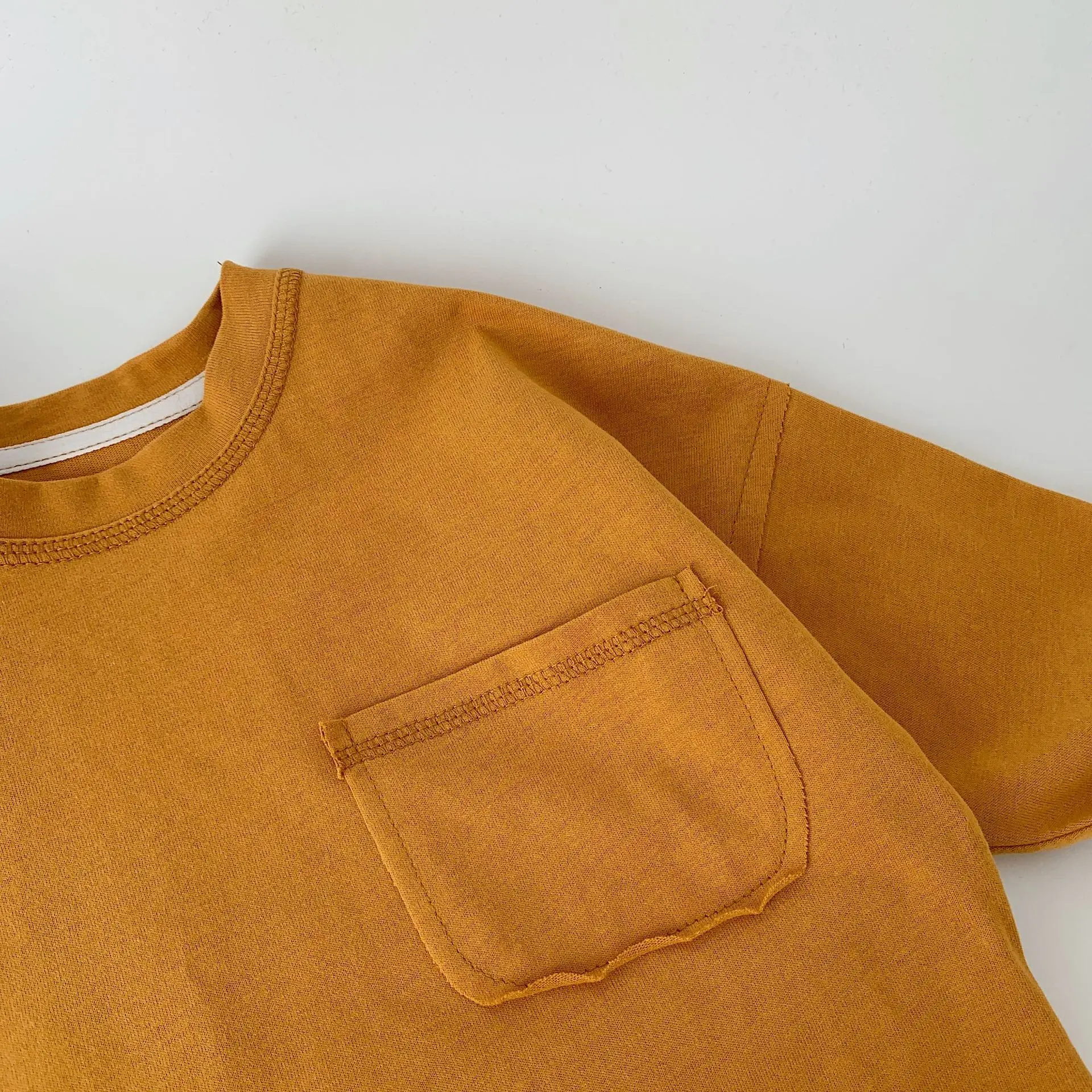 Frühling Herbst Kinder T-Shirts 2-10 Jahre Jungen Mädchen Baumwolle Patchwork Einfarbig Langarm T-Shirts Tops Tees Kleinkinder Bekleidung Kinderkleidung – Detail 8