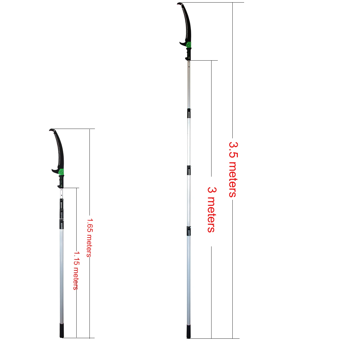 Description Picture 3 of item18 Feet Extension Pole with Tree Trimming Telescopic Tall Branch Cutter,Fruit Tree Altitude Branches Cutting Tool Hook