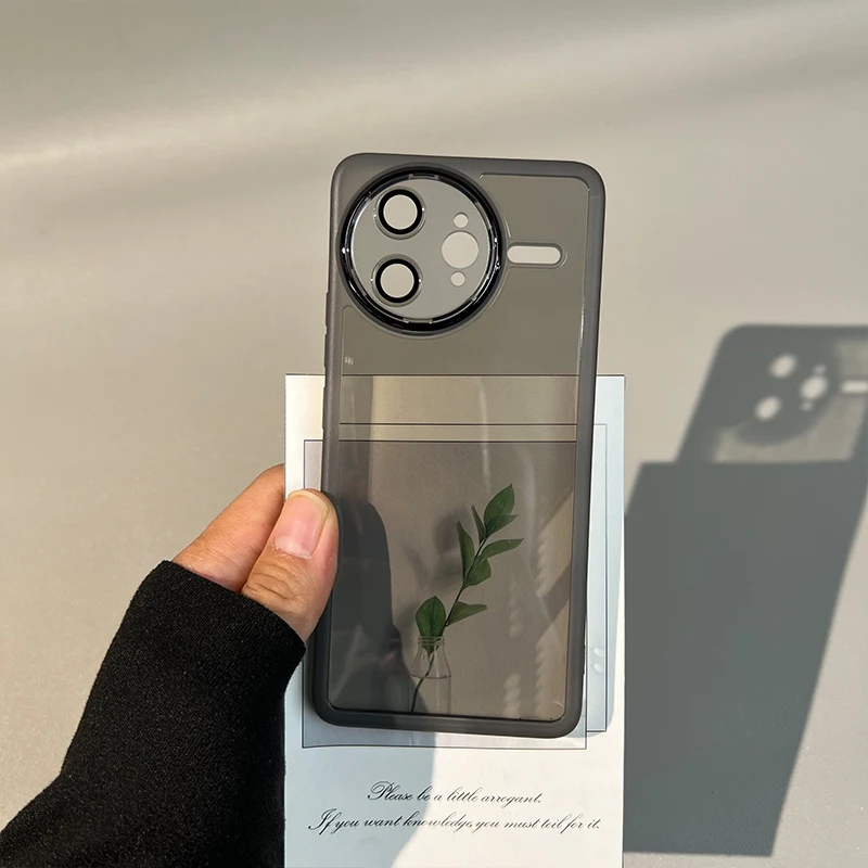 Clear Soft Silicone Acrylic Phone Case with Lens Protector Film