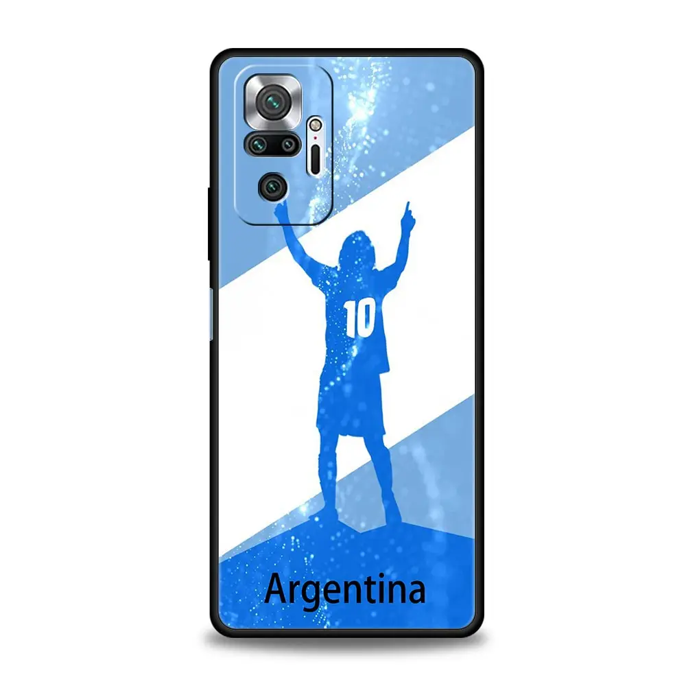Фото Чехол для телефона с флагом Аргентины Soccer 10 для Xiaomi Redmi Note 13 12 11 10 Pro 9S 9 8 7 9T 8T 9C 9A 8A 11T 5G 10S K50 игровой чехол №4