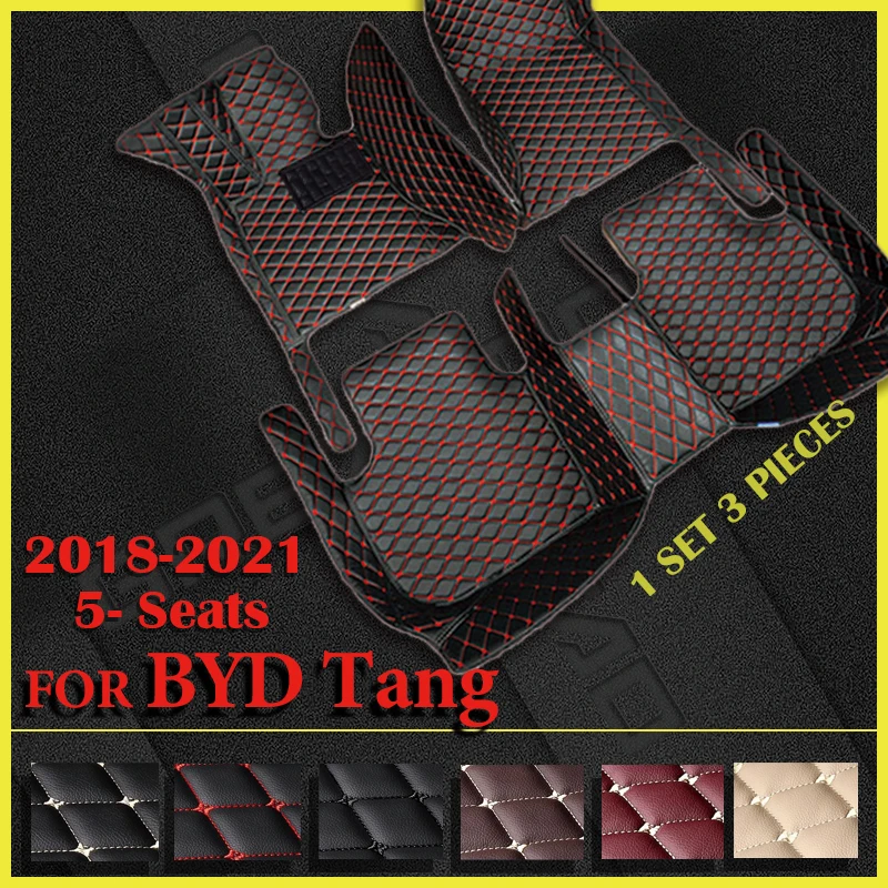 

Car Floor Mats For BYD Tang Five Seats 2018 2019 2020 2021 Custom Auto Foot Pads Automobile Carpet Cover Interior Accessories