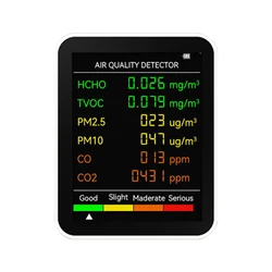 Advanced Multifunctional Air Quality Detector with 6 - in - 1 Monitoring Capability (White)