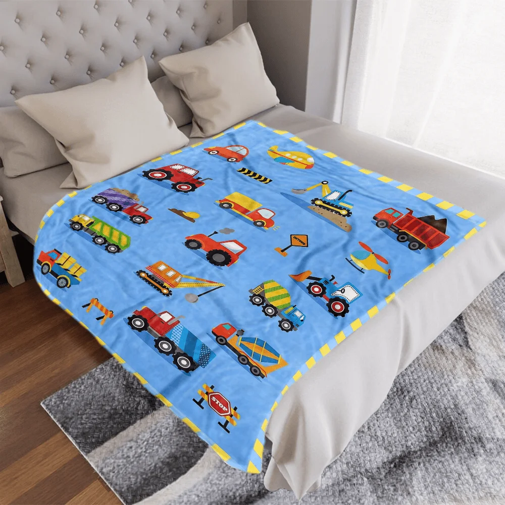 Construction Fleece Blanket,Throw, Bedspread 5