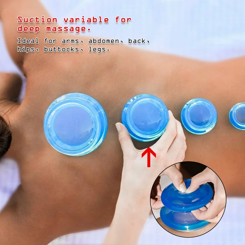 Silicone Vacuum Cupping Set Massage Body Cups Back Gua Sha Ventosas Suction Cup Anti-Cellulite Skin Lift Physiotherapy Jars Slim 3