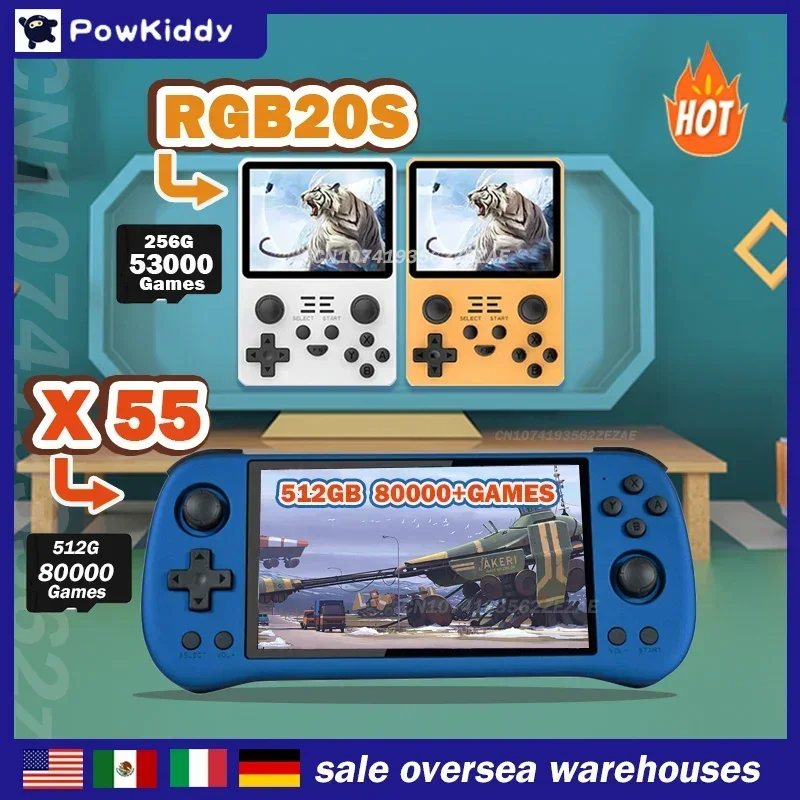 Console De Jeu Portable Rétro RGB20S 3,5 Pouces HD IPS Joystick-D