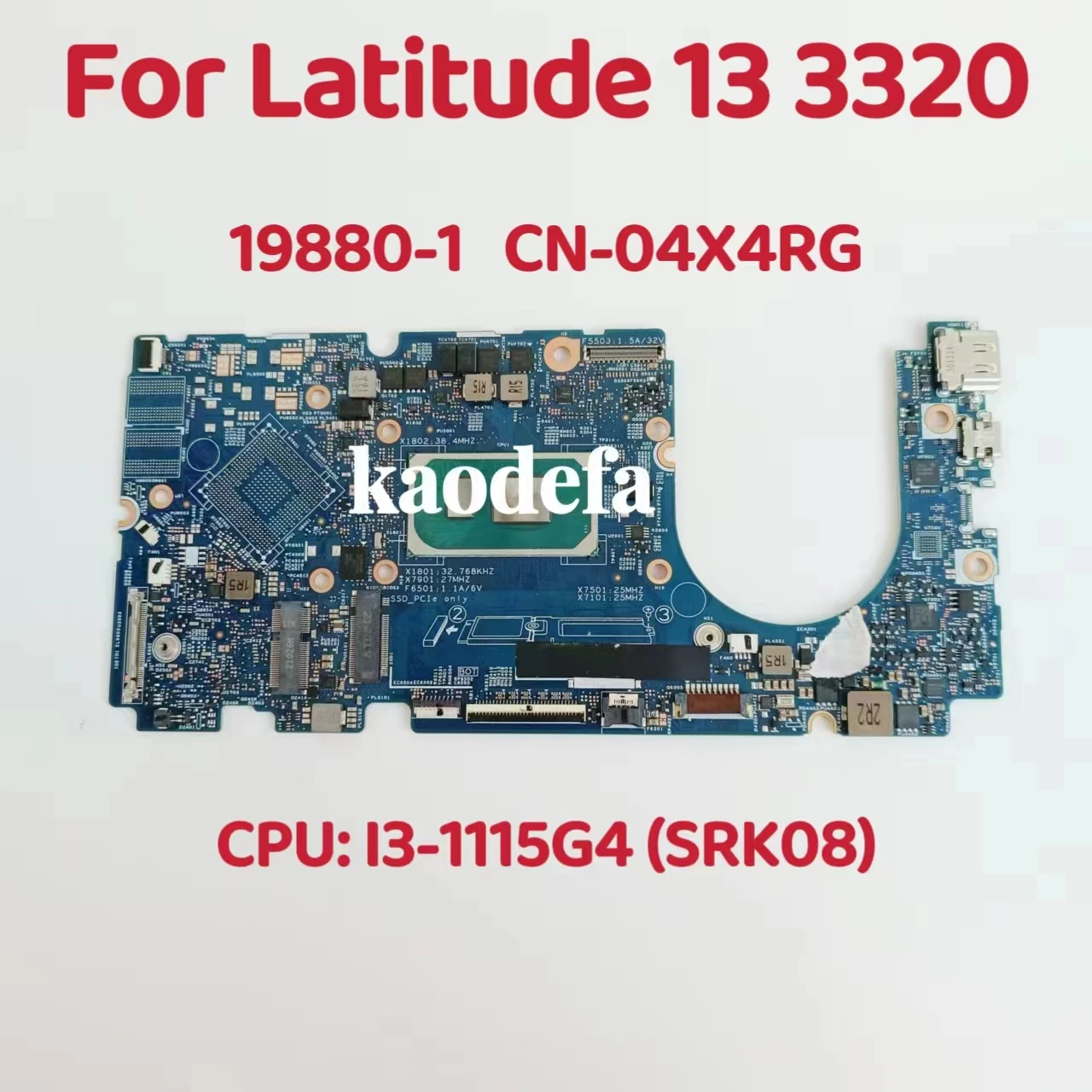 19880-1-For-Dell-Inspiron-3320-Laptop-Motherboard-CPU-I3-1115G4-SRK08 ...