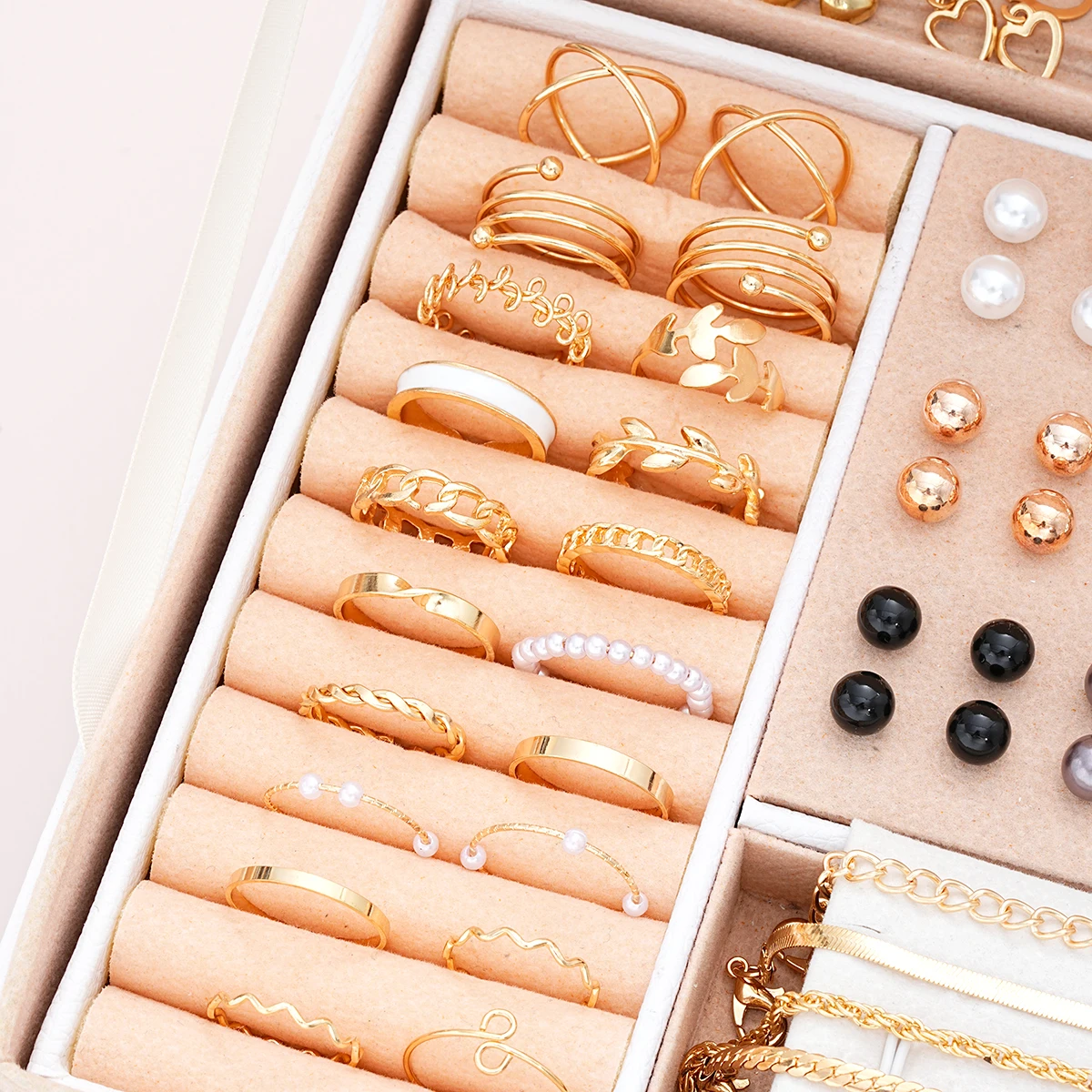 93 Pcs Luxury Middle Eastern Jewelry Set for Women Vintage Boho Butterfly Heart Pearl Floral Pendant Necklace Ring Earrings Gift