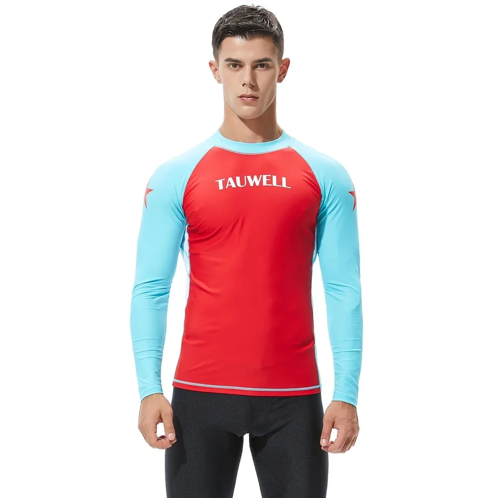 

Compression T Shirt Men UV Sun Protection UPF 50+ Basic Skins Long Sleeve Crew Sun Shirt Surfing Diving Shirt