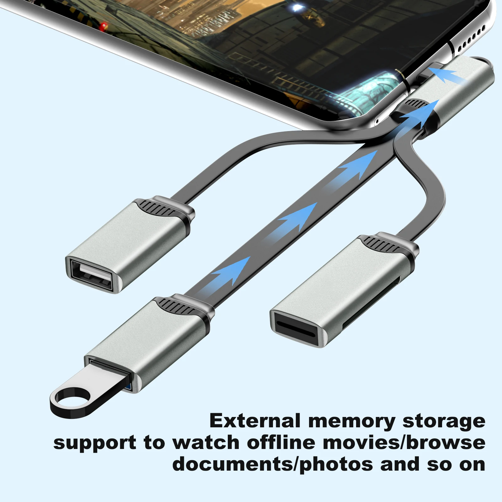 Cabletime 4 in 1 USB C Adapter Hub Type C to USB A Female 10Gbps Adapter TF/SD Transmission For Xiaomi mix 3 Huawei