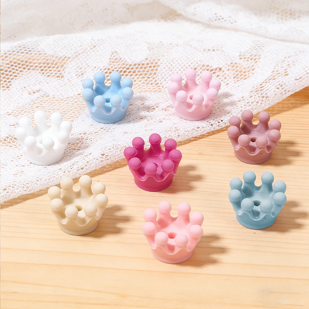LOFCA 20pcs 부드러운 새로운 실리콘 작은 크라운 초점 치아발육 구슬 세트 DIY 팔찌 목걸이 쥬얼리 공예 액세서리