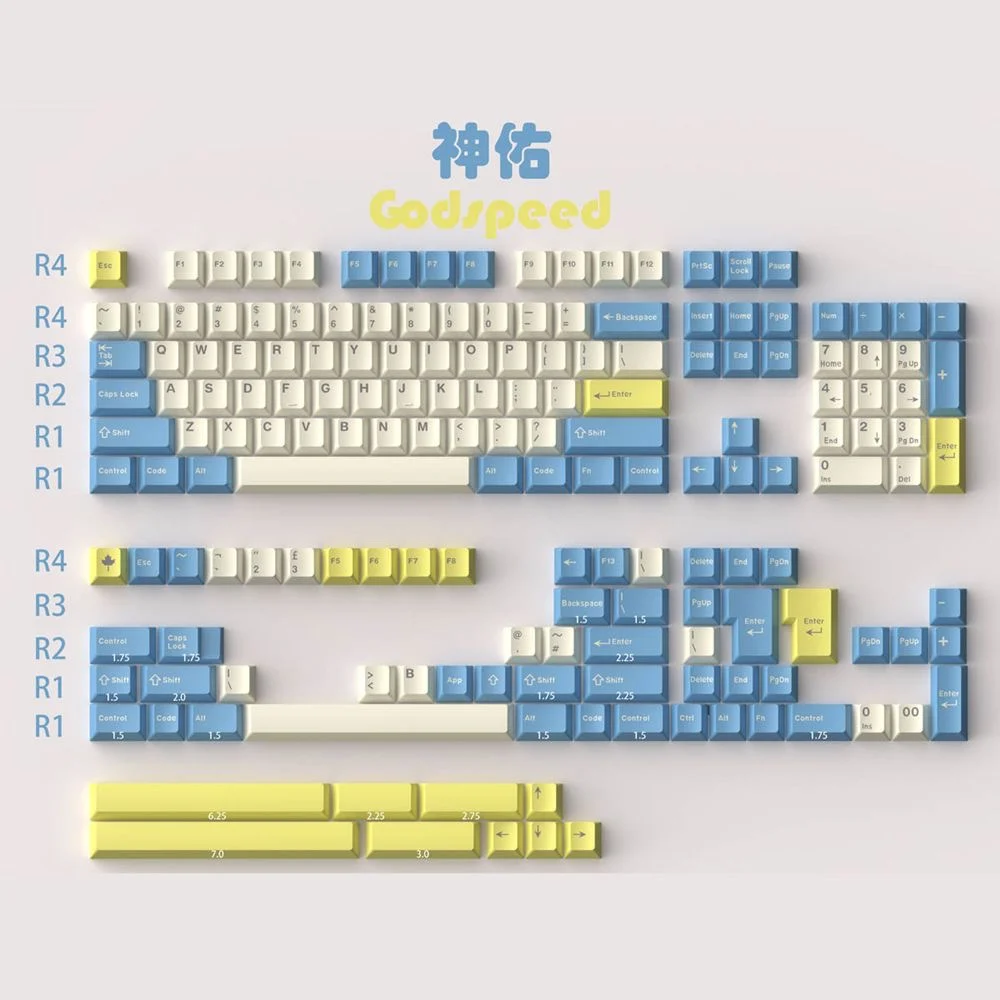 Daye Gmk Wob Noite Britânicos Corrida Keycaps Abs Duplo Tiro Perfil Cereja Panda de Coníferas Verdes Nuke Data Fuji Tuzi Conjunto - Imagem 2