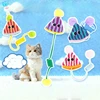 Cat Toys for Self Enjoyment Relaxation Swinging Hanging Door Style Furry Ball Elastic Rope Cat Teaser Stick 2