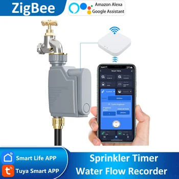 Tuya ZigBee minuterie d'arrosage sans fil intelligente système d'irrigation vanne d'arrosage de jardin tuyau Programmable robinet minuterie d'arrosage Alexa 1