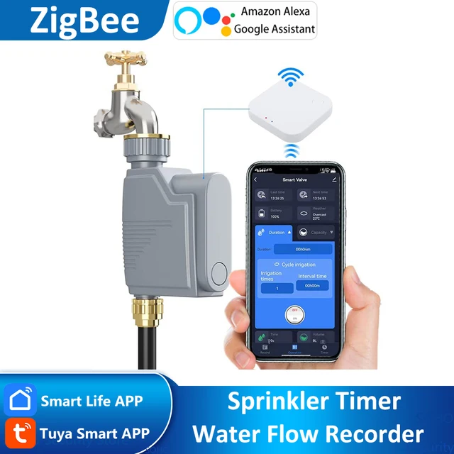 Tuya ZigBee minuterie d'arrosage sans fil intelligente système d'irrigation vanne d'arrosage de jardin tuyau Programmable robinet minuterie d'arrosage Alexa 1