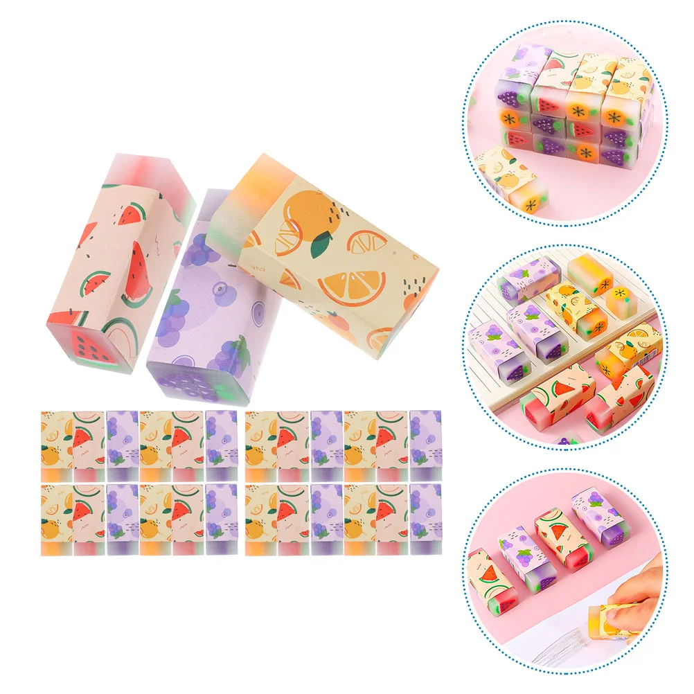 

36 Pcs Miniature Pupils Lead Pencils Drawing Eraser Pvc Rectangular Shaped Erasers