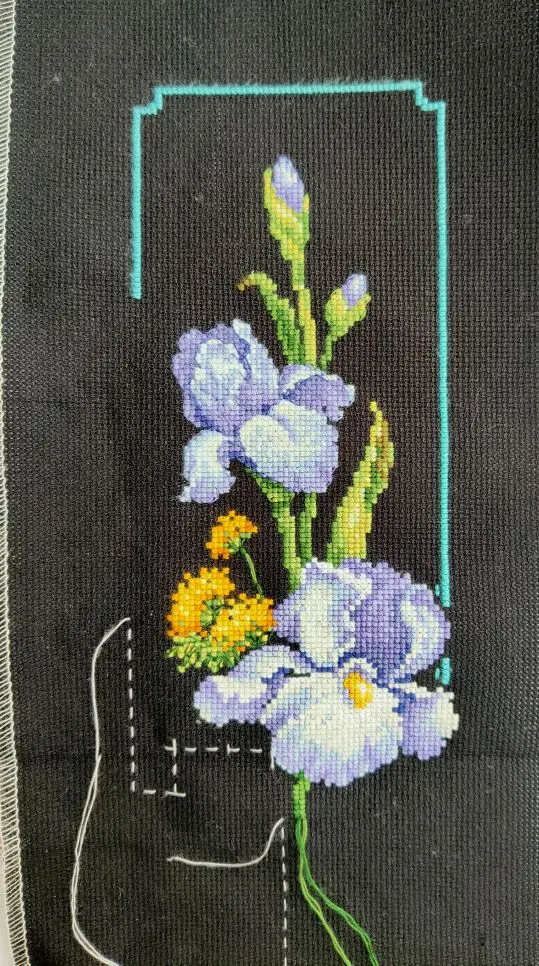 Cross Stitch Kit Lovely flower aida fabric 18ct 14ct 11ct black canvas cotton thread for adults