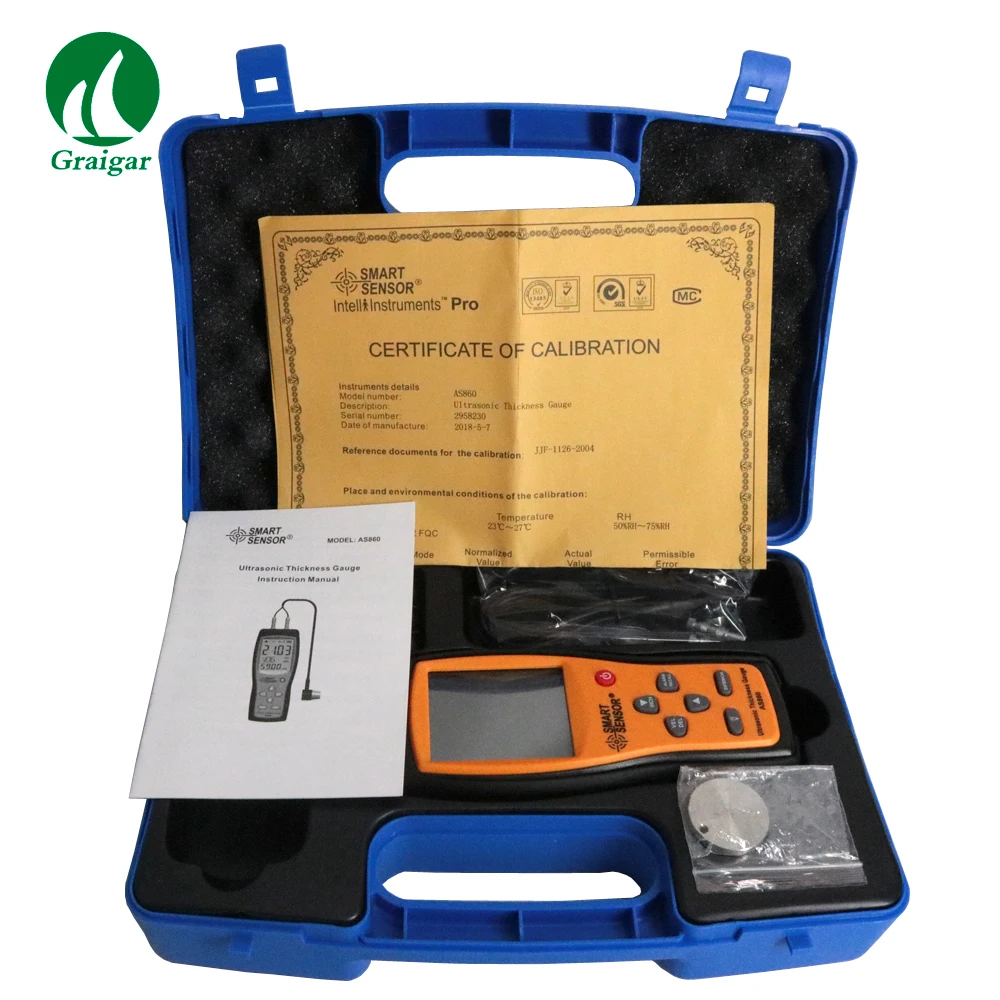 

Smart Sensor Digital Ultrasonic AS860 with Thickness Measurement Measuring Range 1.2-225mm