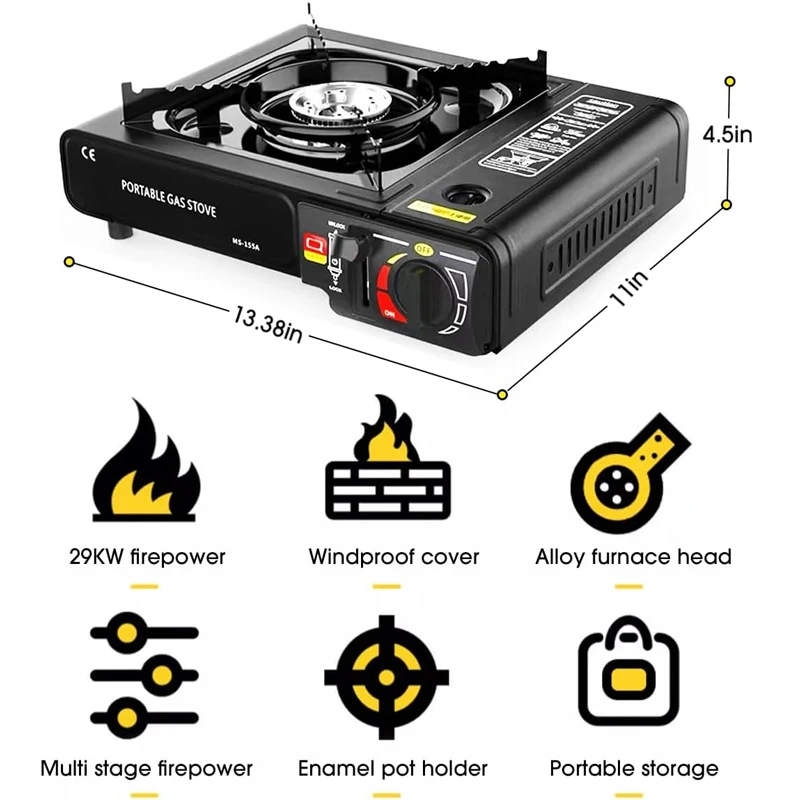 Fornello Da Campeggio Doppio A Butano Con Valigetta - Barbecue Portatile Per Esterno - Foto 7