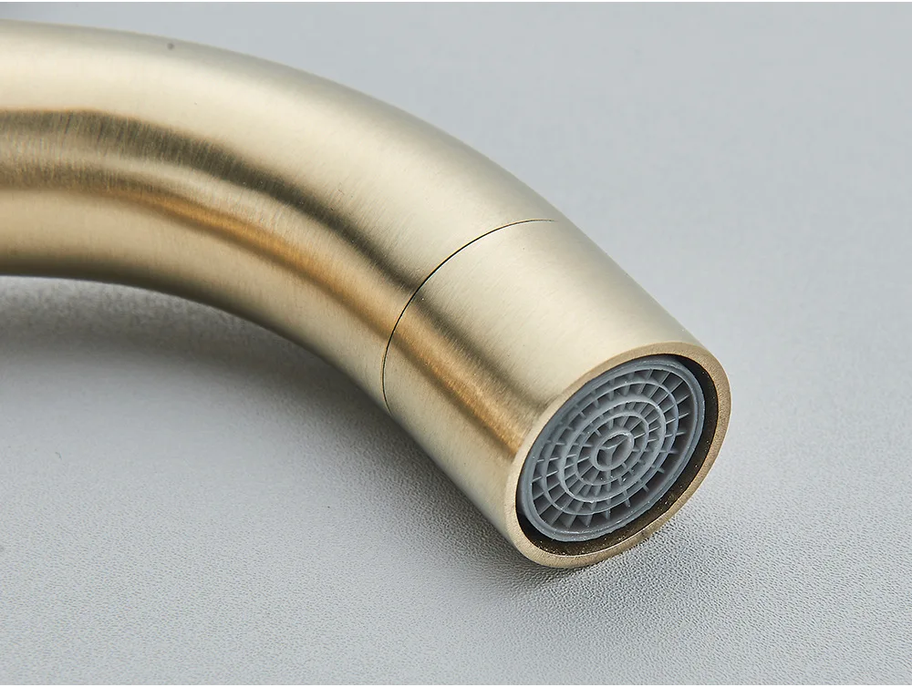 Brushed Gold Bathroom Faucet Modern Lavatory Vanity Sink Faucet Deck Mounted Mixer Toilet Basin Faucets Hot Cold Water Mixer basin faucet bathroom faucet