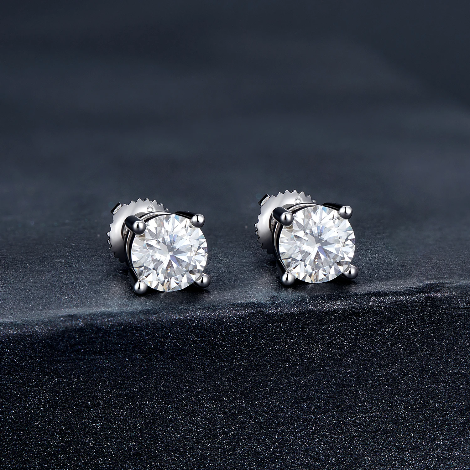 

Серьги женские из серебра 925 пробы, с подвеской 1 карат