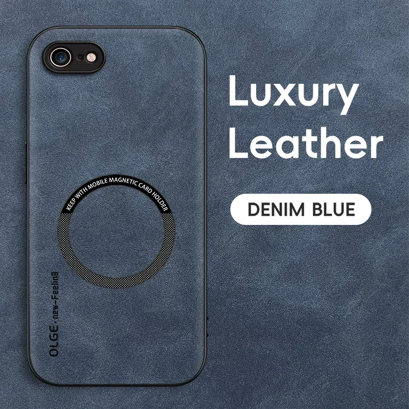 Magnetic Retro Leather Wireless Charging Phone Case Cover