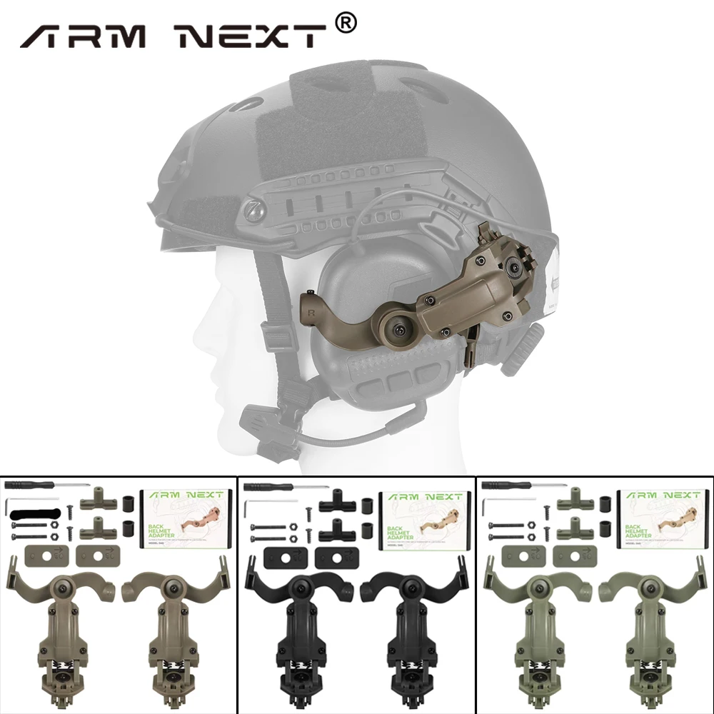 

Shooting Headset Bracket Kit Multi-angle Rotation Helmet Rail Adapter Fit OPS Core ARC and Team Wendy M-LOK Rail Headphone Mount