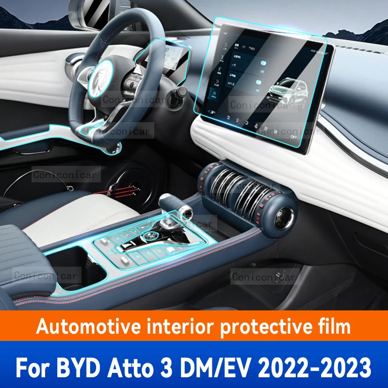 

For BYD ATTO 3 DM-i EV 2023 Car Interior Gearbox Panel Dashboard Center console Anti-Scratch Protective Repair Film Accessories