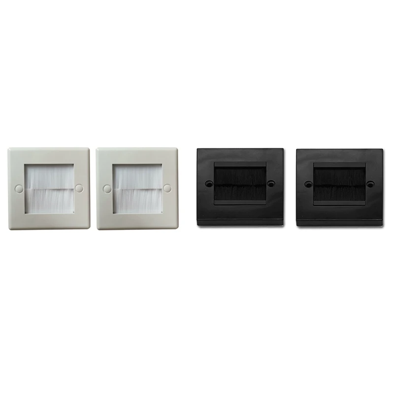 Placa de Parede Flush Brush Single Gang Wall Outlet Cabo Entry Plate Tidy Mount Face Plate Fácil de Usar Pcs