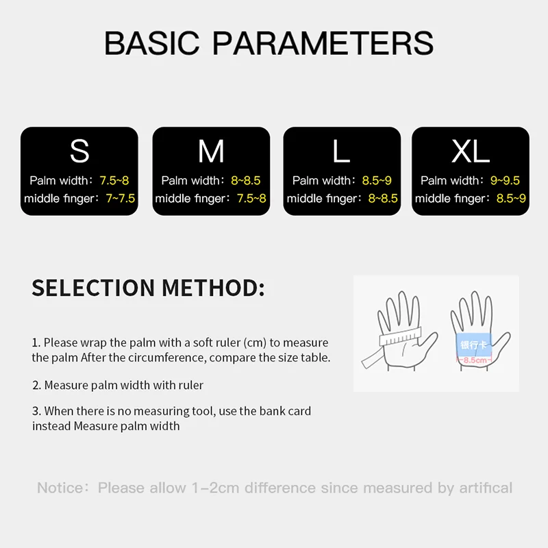 Outdoor Winter Cycling Gloves Water Wind Proof Warm Nonslip Touchscreen Gloves Black Motorcycle Gloves Men for Work Bike Hiking