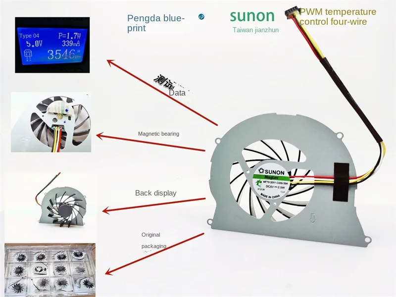 Newly Built MF75120V1-C000-S9A Turbine Frameless 5V 2.5W Magnetic Levitation Bearing PWM Temperature Control Fan