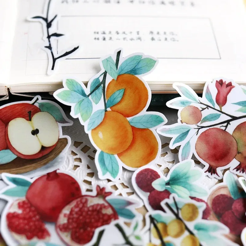 Stickers17pcs Hand Konto Cartoon Frucht volle Zweige Aufkleber niedlichen DIY Fotoalbum ins Lebensmittel durchscheinen des dekoratives Material