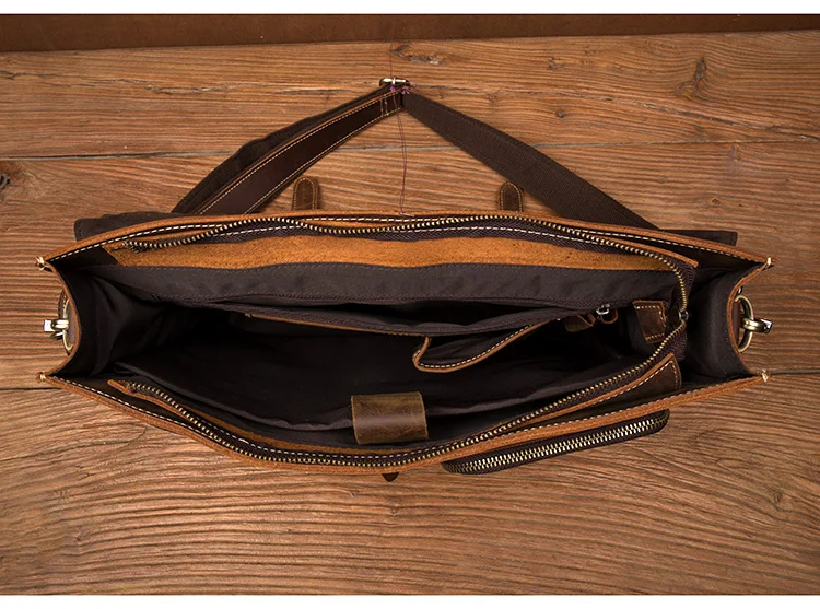Distressed Brown Laptop Shoulder Bag Briefcase