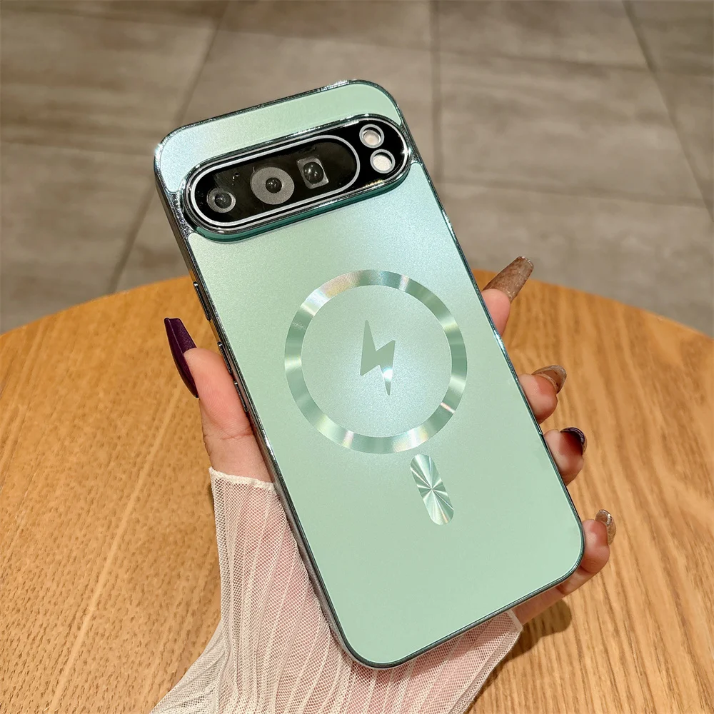Titanium Metallic Luxury Matte Magnetic Case with Lens Protection Cover