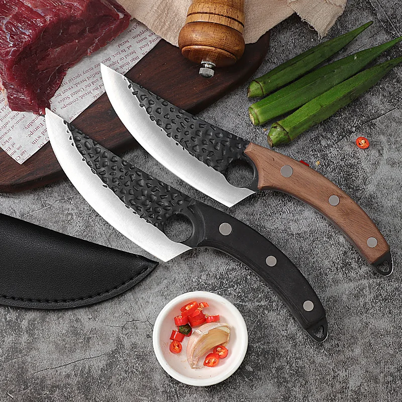 kitchen knife stand Chef Knife Stainless Steel Meat Cleaver Hunting Knife Kitchen Knife for Meat Fish Fruit Vegetable Bone Cleaver Cooking Knife knife dividers for drawers Kitchen Knives & Accessories