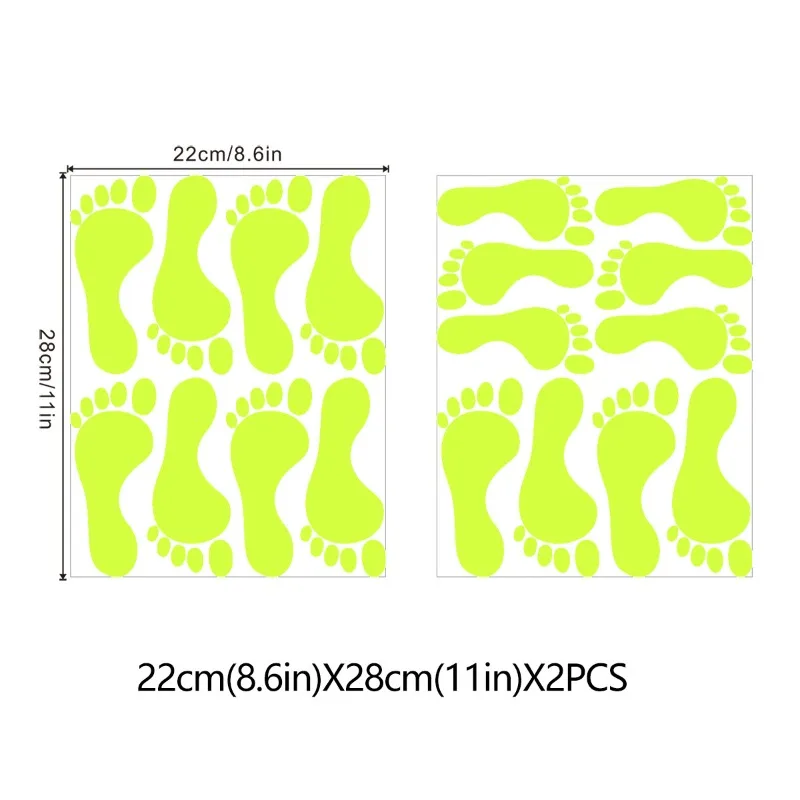 Glow In The Dark Footprint Stickers Decals Luminous Funny Decor For Amusement Park Kindergarten Bedroom Wall Decor