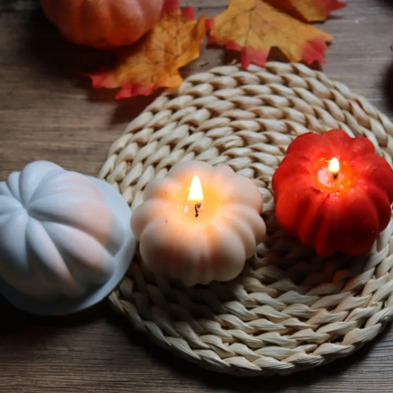 Halloween Pumpkin Silicone Candle Mold DIY Gypsum resin Epoxy Ice Cube Chocolate Baking Mould Holiday Souvenirs Home Decor Gifts
